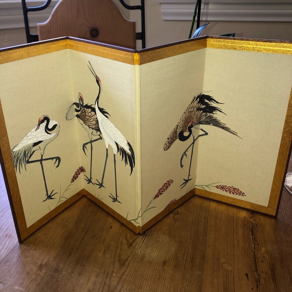 Miniature Asian hand painted screen